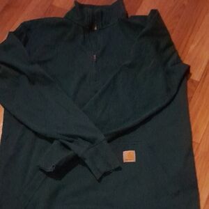 Womens Green Half-Zip Sweater